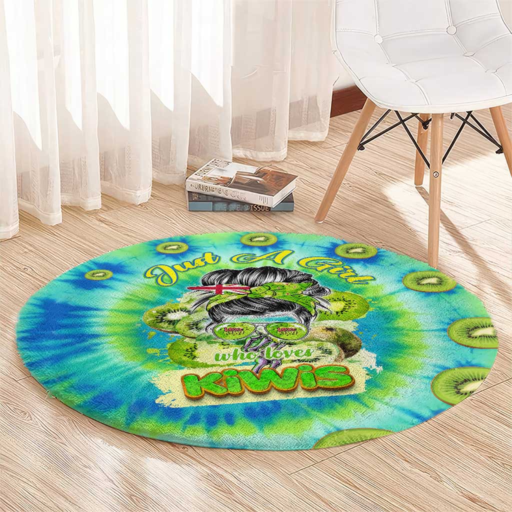 Just a Girl Who Loves Kiwis Round Carpet New Zealand Tie Dye DT02 - Polynesian Pride