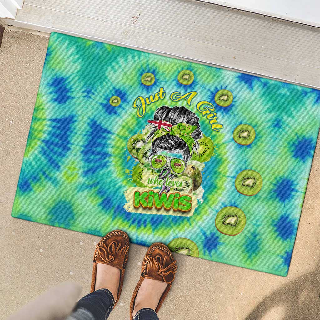 Just a Girl Who Loves Kiwis Rubber Doormat New Zealand Tie Dye DT02 - Polynesian Pride