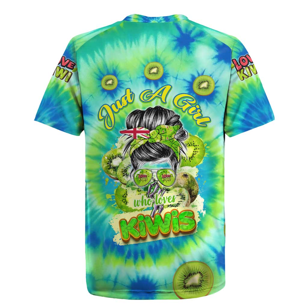 Just a Girl Who Loves Kiwis Rugby Jersey New Zealand Tie Dye DT02 - Polynesian Pride