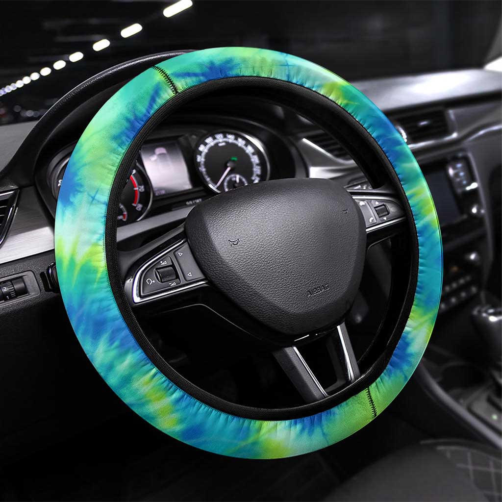Just a Girl Who Loves Kiwis Steering Wheel Cover New Zealand Tie Dye DT02 Universal Fit Green - Polynesian Pride