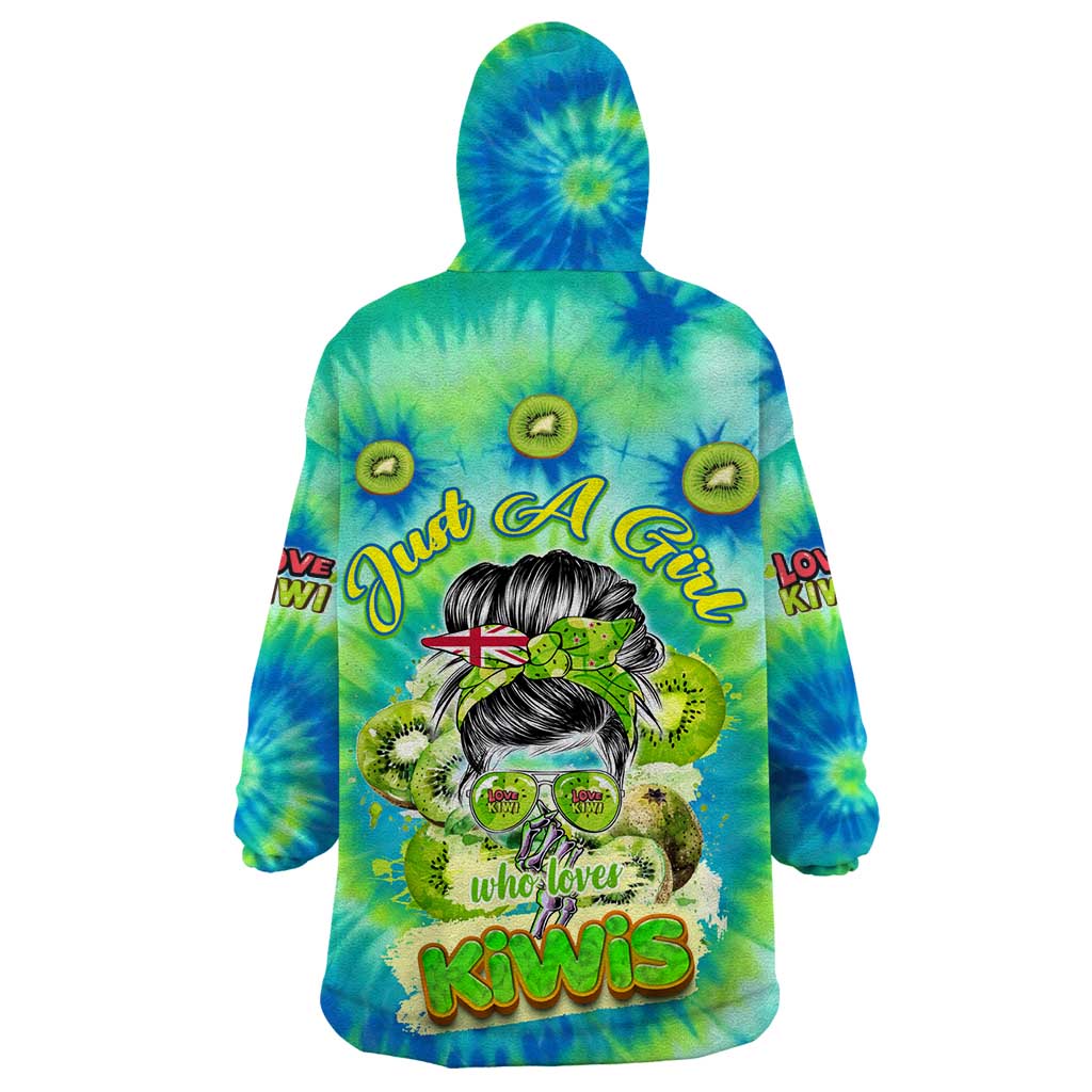 Just a Girl Who Loves Kiwis Wearable Blanket Hoodie New Zealand Tie Dye DT02 - Polynesian Pride
