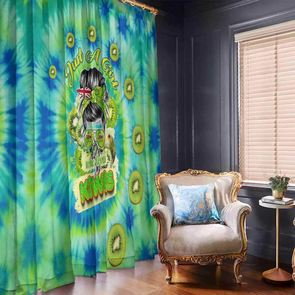 Just a Girl Who Loves Kiwis Window Curtain New Zealand Tie Dye DT02 - Polynesian Pride