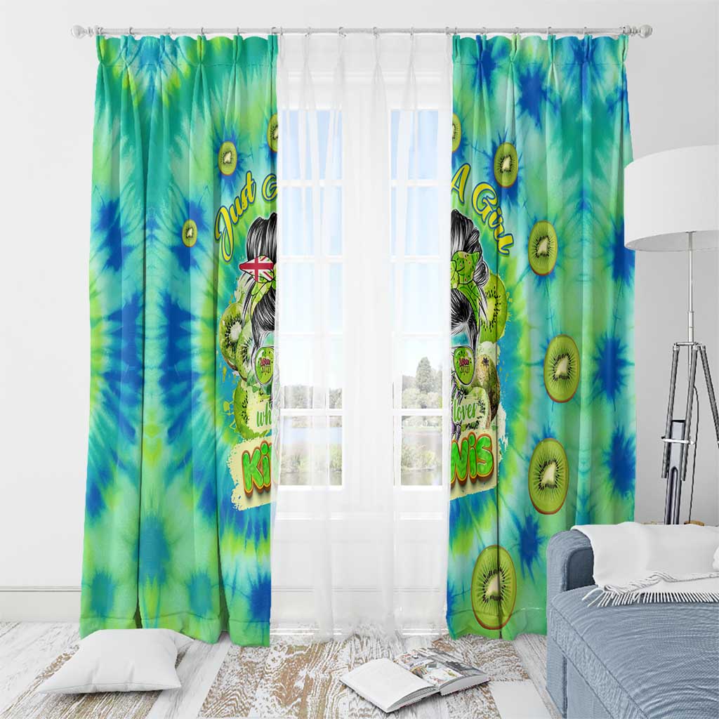 Just a Girl Who Loves Kiwis Window Curtain New Zealand Tie Dye DT02 - Polynesian Pride