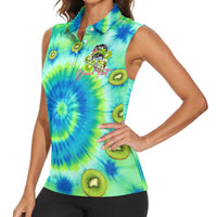 Just a Girl Who Loves Kiwis Women Sleeveless Polo Shirt New Zealand Tie Dye DT02 - Polynesian Pride