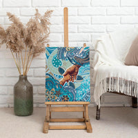 Hand In Hand Father's Day Polynesian Canvas Wall Art Tribal Flower Pattern