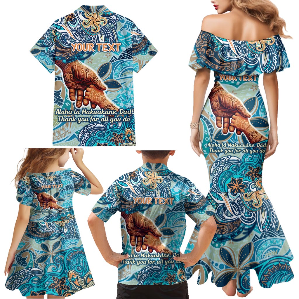 Hand In Hand Father's Day Polynesian Family Matching Mermaid Dress and Hawaiian Shirt Tribal Flower Pattern DT02 - Polynesian Pride