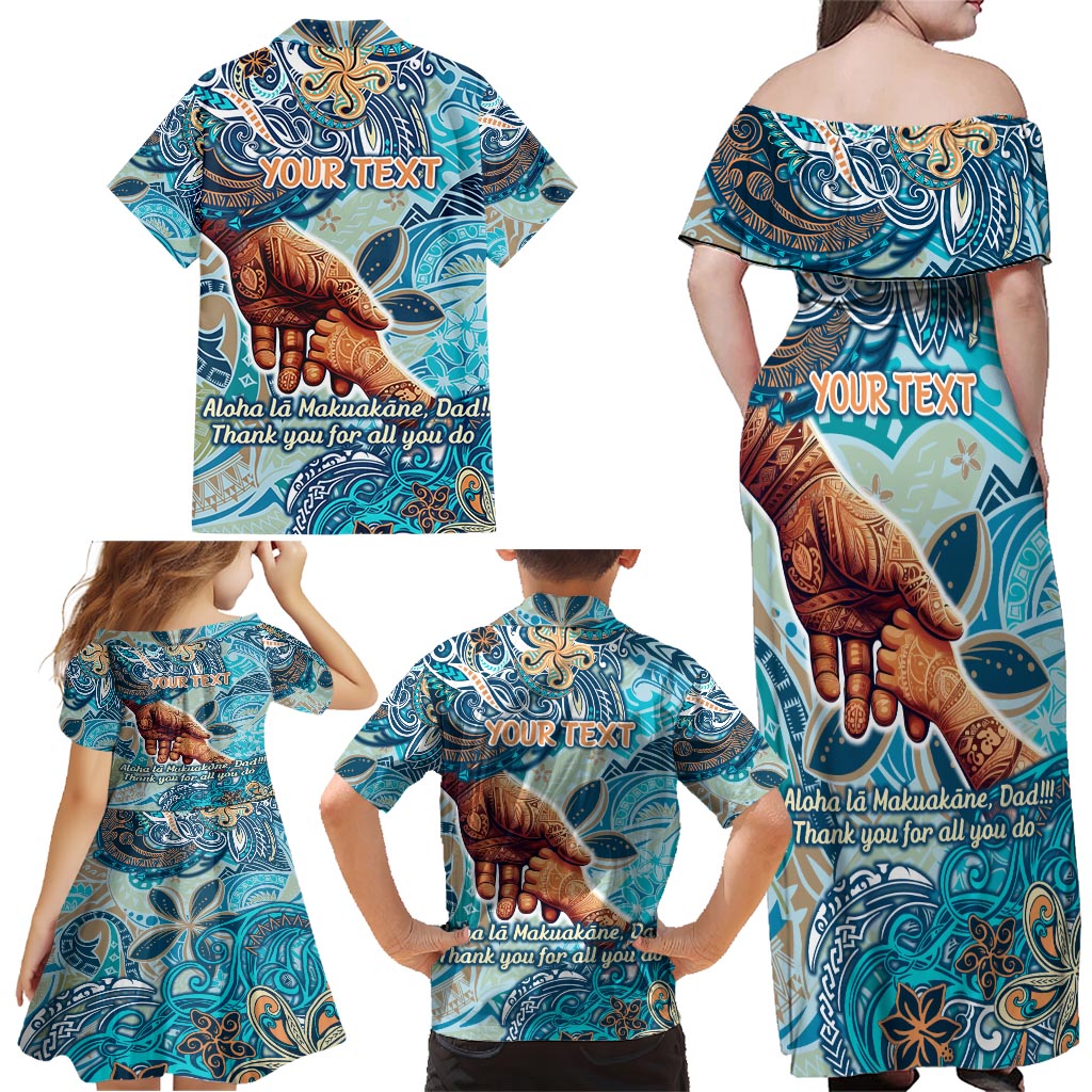 Hand In Hand Father's Day Polynesian Family Matching Off Shoulder Maxi Dress and Hawaiian Shirt Tribal Flower Pattern DT02 - Polynesian Pride