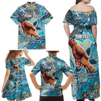 Hand In Hand Father's Day Polynesian Family Matching Off Shoulder Maxi Dress and Hawaiian Shirt Tribal Flower Pattern DT02 - Polynesian Pride