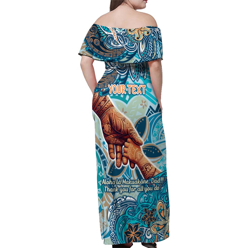 Hand In Hand Father's Day Polynesian Family Matching Off Shoulder Maxi Dress and Hawaiian Shirt Tribal Flower Pattern DT02 - Polynesian Pride