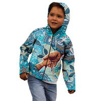 Hand In Hand Father's Day Polynesian Kid Hoodie Tribal Flower Pattern DT02 - Polynesian Pride
