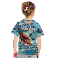 Hand In Hand Father's Day Polynesian Kid T Shirt Tribal Flower Pattern DT02 - Polynesian Pride
