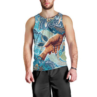 Hand In Hand Father's Day Polynesian Men Tank Top Tribal Flower Pattern DT02 - Polynesian Pride