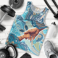 Hand In Hand Father's Day Polynesian Men Tank Top Tribal Flower Pattern DT02 - Polynesian Pride
