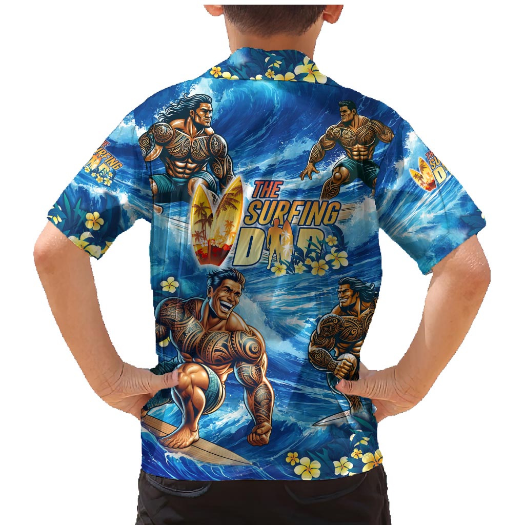 Hawaii Father's Day Family Matching Mermaid Dress and Hawaiian Shirt The Surfing Dad Polynesian Tattoo DT02 - Polynesian Pride