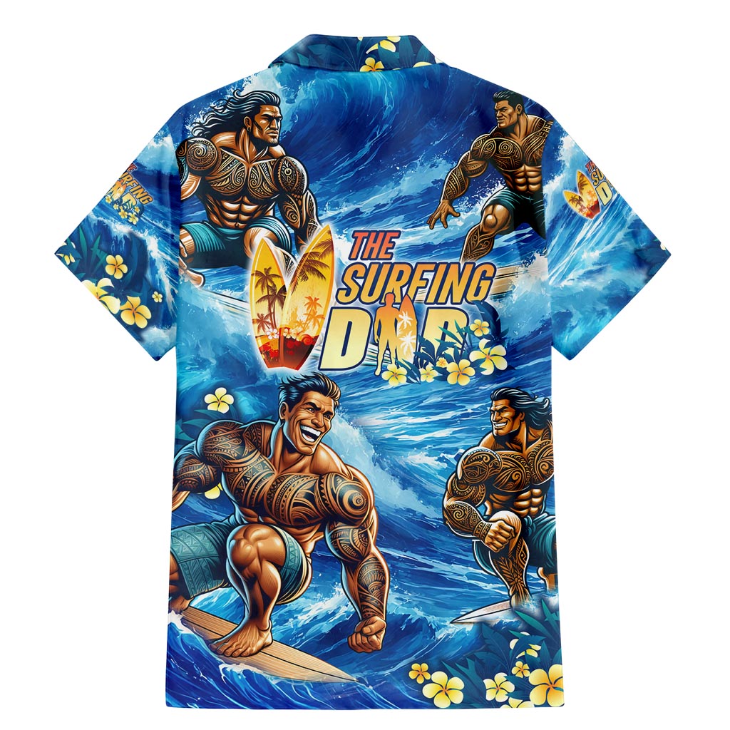 Hawaii Father's Day Family Matching Mermaid Dress and Hawaiian Shirt The Surfing Dad Polynesian Tattoo DT02 - Polynesian Pride