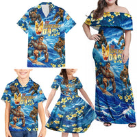Hawaii Father's Day Family Matching Off Shoulder Maxi Dress and Hawaiian Shirt The Surfing Dad Polynesian Tattoo DT02 - Polynesian Pride
