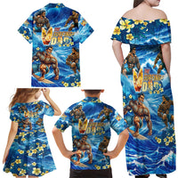 Hawaii Father's Day Family Matching Off Shoulder Maxi Dress and Hawaiian Shirt The Surfing Dad Polynesian Tattoo DT02 - Polynesian Pride