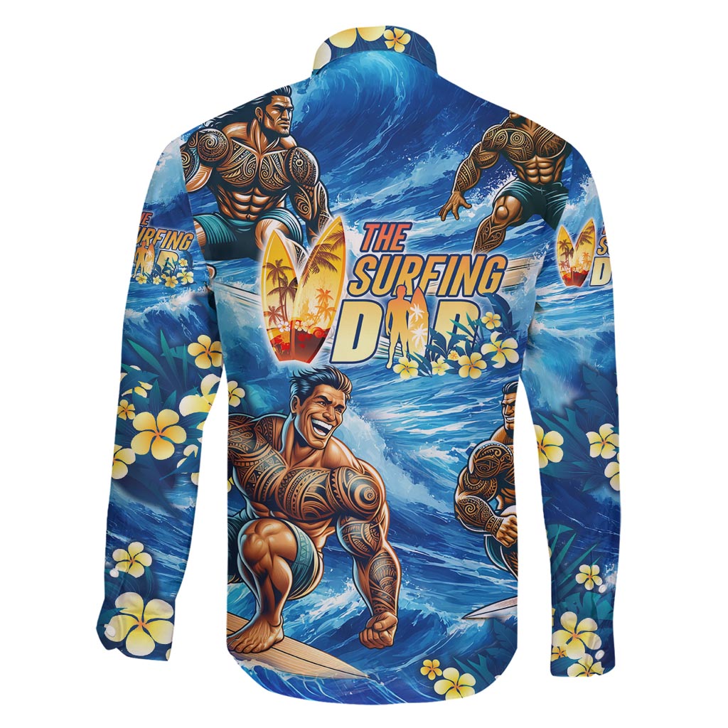 Hawaii Father's Day Family Matching Off Shoulder Maxi Dress and Hawaiian Shirt The Surfing Dad Polynesian Tattoo DT02 - Polynesian Pride