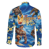 Hawaii Father's Day Family Matching Off Shoulder Maxi Dress and Hawaiian Shirt The Surfing Dad Polynesian Tattoo DT02 - Polynesian Pride