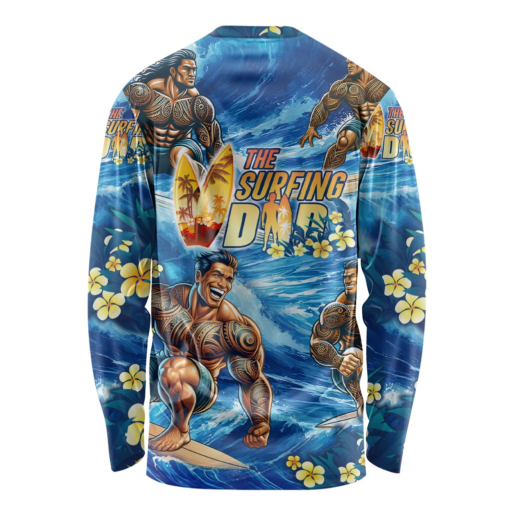 Hawaii Father's Day Long Sleeve Shirt The Surfing Dad Polynesian Tattoo DT02 - Polynesian Pride