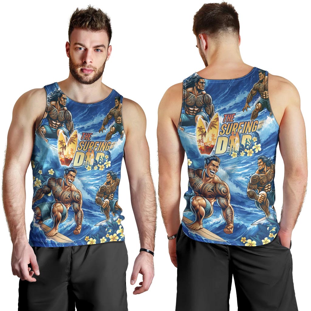 Hawaii Father's Day Men Tank Top The Surfing Dad Polynesian Tattoo DT02 - Polynesian Pride