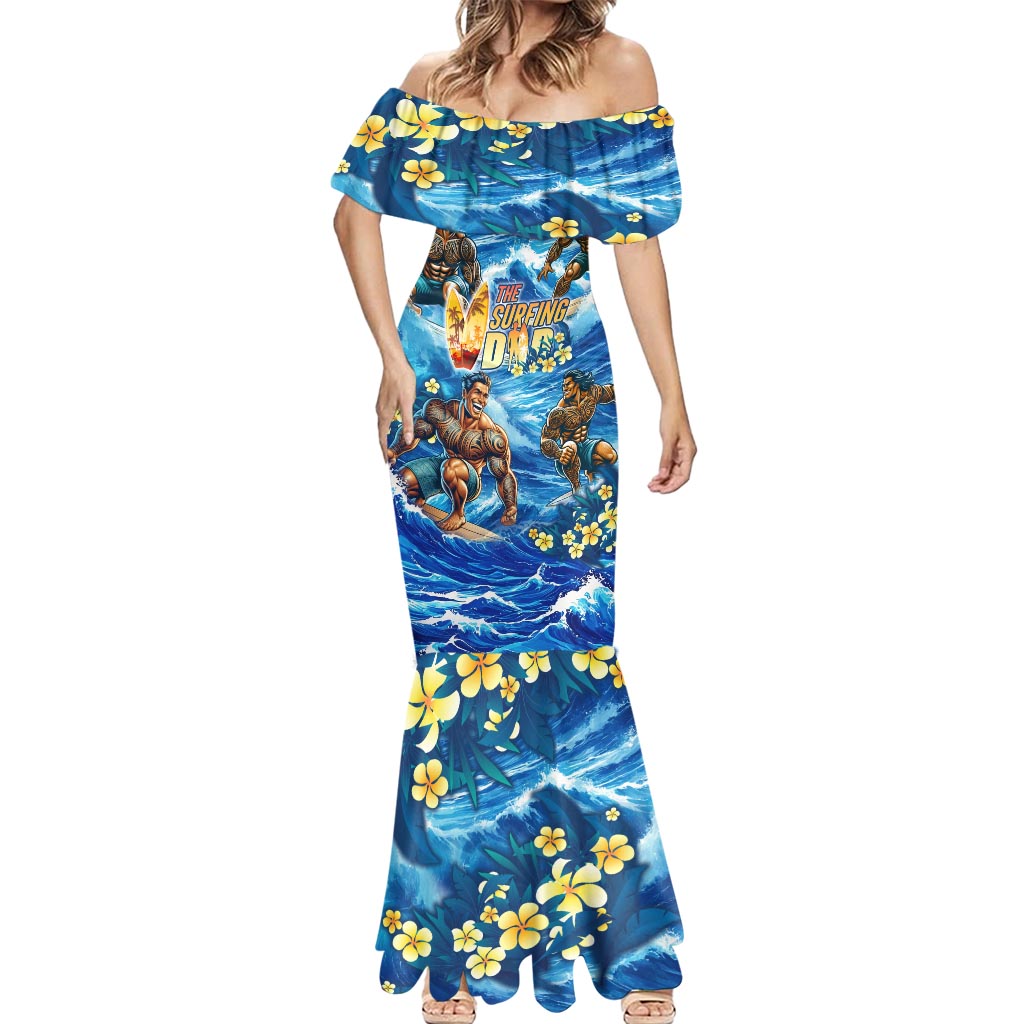 Hawaii Father's Day Mermaid Dress The Surfing Dad Polynesian Tattoo DT02 - Polynesian Pride