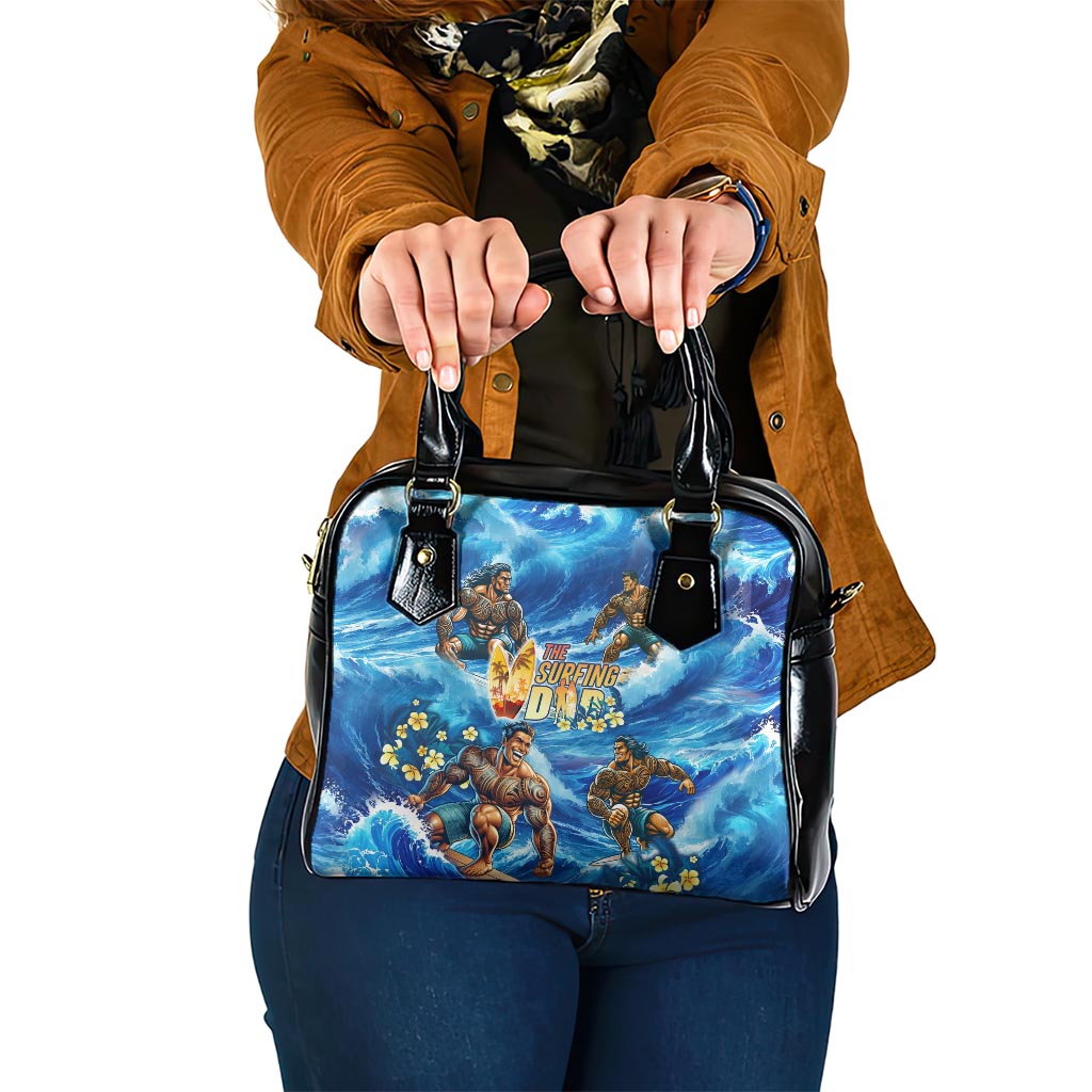 Hawaii Father's Day Shoulder Handbag The Surfing Dad Polynesian Tattoo DT02 One Size Blue - Polynesian Pride