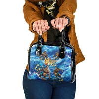 Hawaii Father's Day Shoulder Handbag The Surfing Dad Polynesian Tattoo DT02 One Size Blue - Polynesian Pride