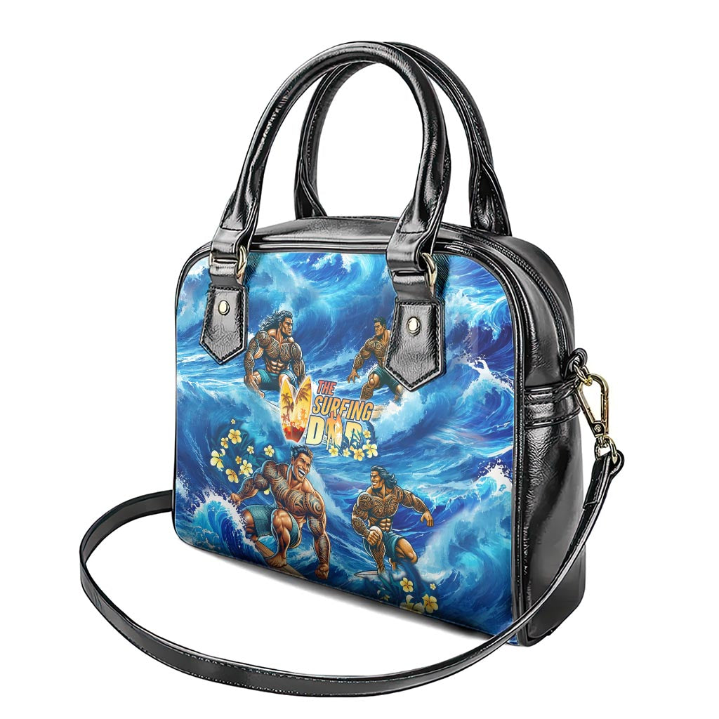 Hawaii Father's Day Shoulder Handbag The Surfing Dad Polynesian Tattoo DT02 - Polynesian Pride