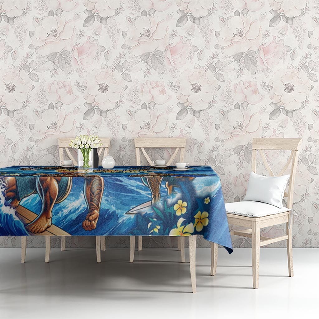 Hawaii Father's Day Tablecloth The Surfing Dad Polynesian Tattoo