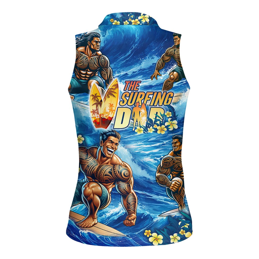 Hawaii Father's Day Women Sleeveless Polo Shirt The Surfing Dad Polynesian Tattoo DT02 - Polynesian Pride