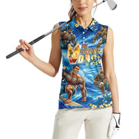 Hawaii Father's Day Women Sleeveless Polo Shirt The Surfing Dad Polynesian Tattoo DT02 - Polynesian Pride