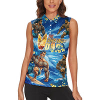 Hawaii Father's Day Women Sleeveless Polo Shirt The Surfing Dad Polynesian Tattoo DT02 - Polynesian Pride
