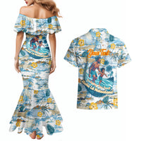 Hawaii Father's Day It's Surfing Time Couples Matching Mermaid Dress and Hawaiian Shirt Aloha L Makuakane DT02 - Polynesian Pride