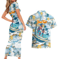 Hawaii Father's Day It's Surfing Time Couples Matching Short Sleeve Bodycon Dress and Hawaiian Shirt Aloha L Makuakane DT02 - Polynesian Pride