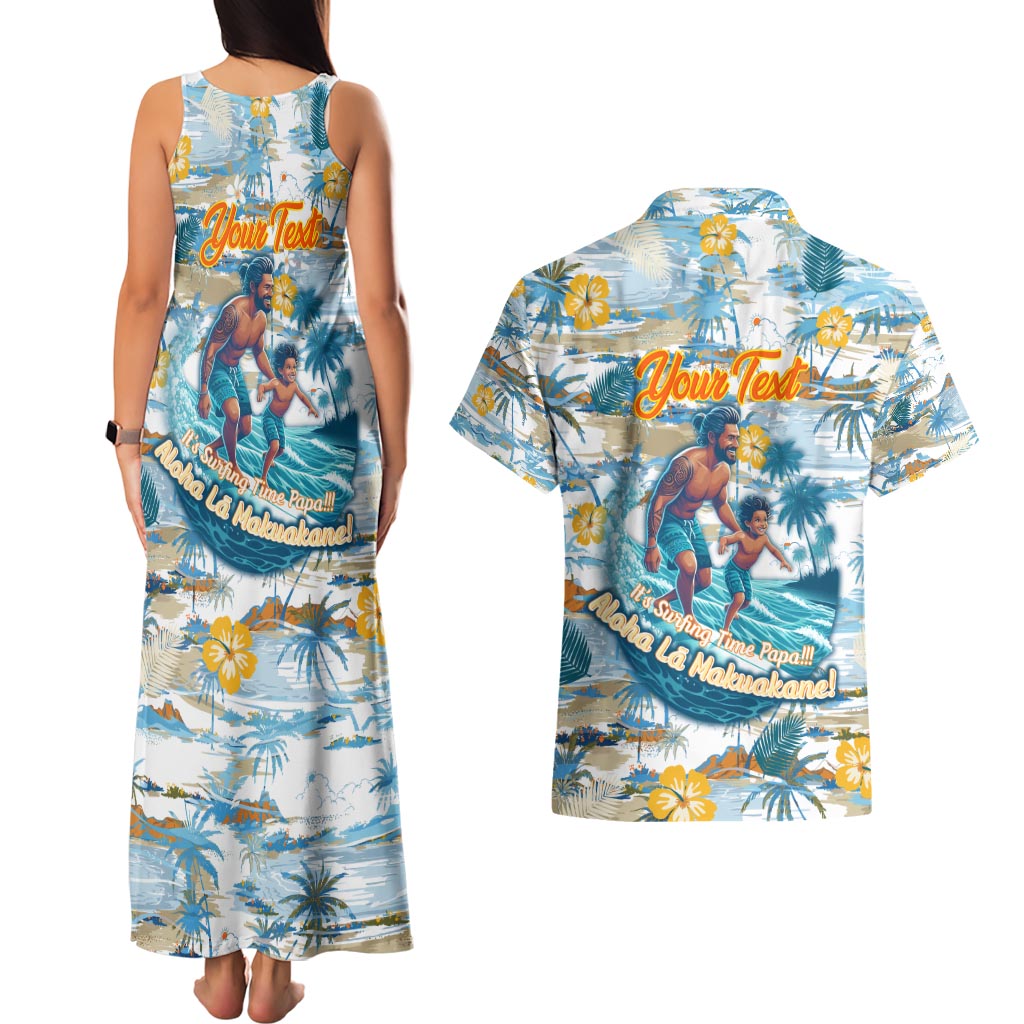 Hawaii Father's Day It's Surfing Time Couples Matching Tank Maxi Dress and Hawaiian Shirt Aloha L Makuakane DT02 - Polynesian Pride