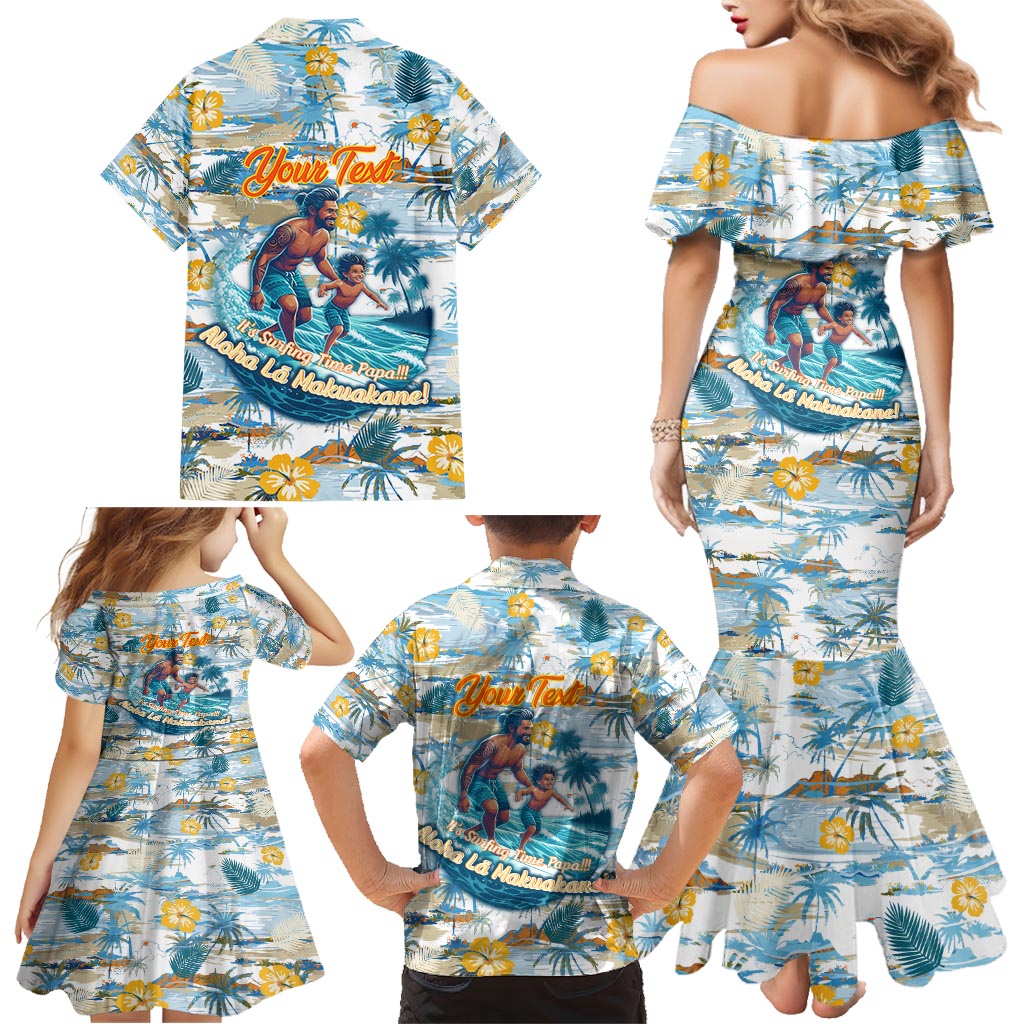 Hawaii Father's Day It's Surfing Time Family Matching Mermaid Dress and Hawaiian Shirt Aloha L Makuakane DT02 - Polynesian Pride
