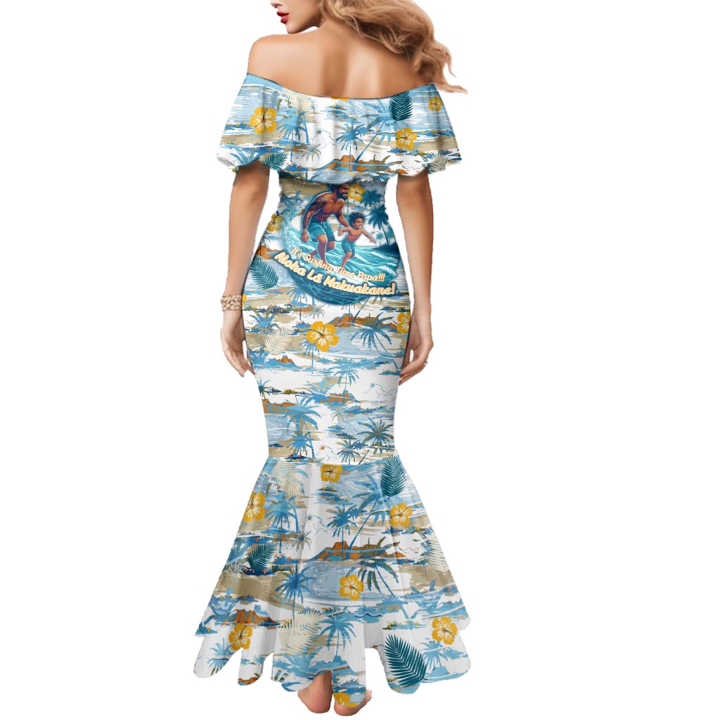 Hawaii Father's Day It's Surfing Time Family Matching Mermaid Dress and Hawaiian Shirt Aloha L Makuakane DT02 - Polynesian Pride