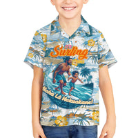 Hawaii Father's Day It's Surfing Time Family Matching Puletasi and Hawaiian Shirt Aloha L Makuakane DT02 Son's Shirt Blue - Polynesian Pride