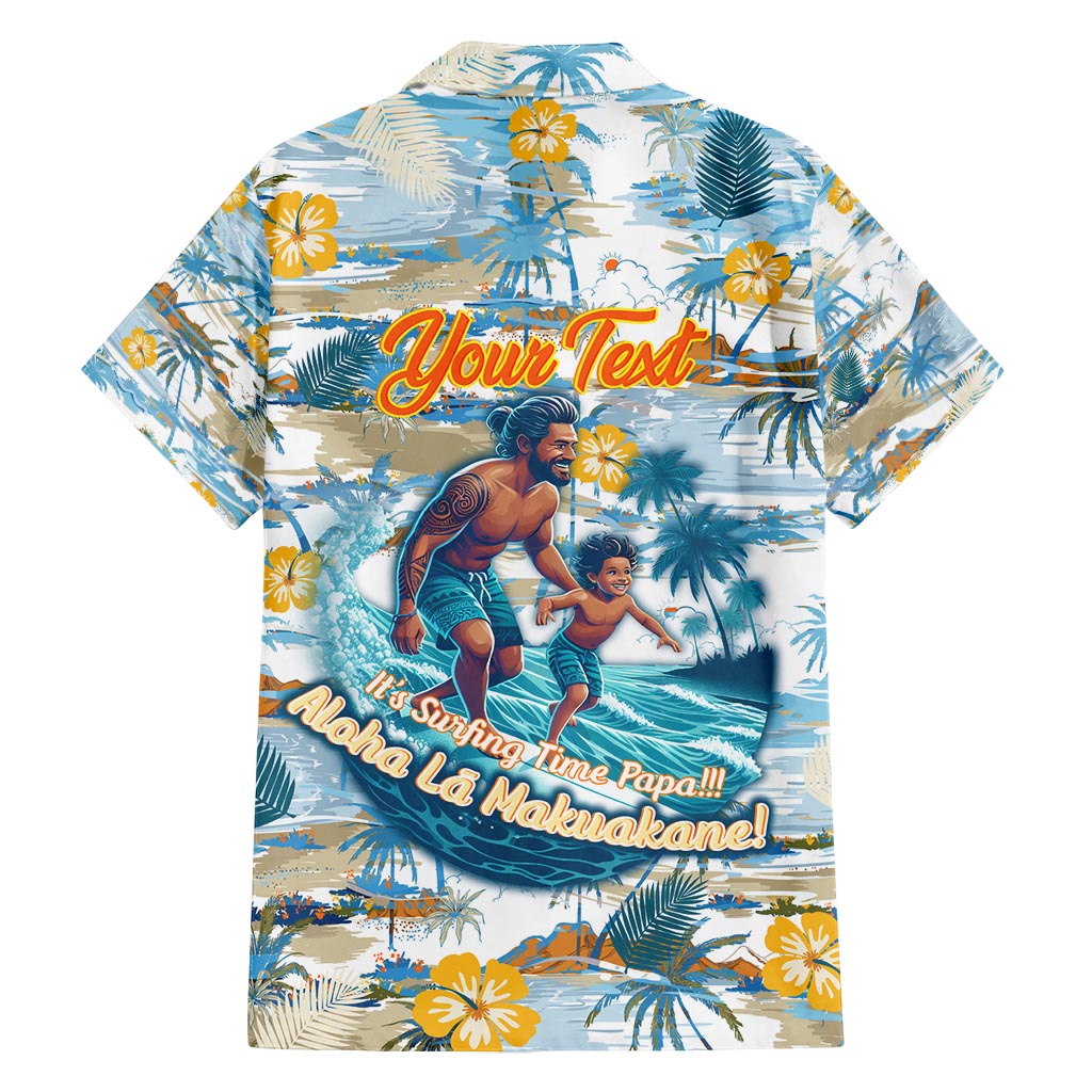 Hawaii Father's Day It's Surfing Time Family Matching Tank Maxi Dress and Hawaiian Shirt Aloha Lā Makuakane