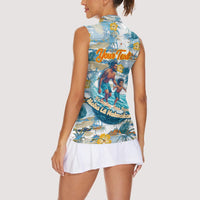 Hawaii Father's Day It's Surfing Time Women Sleeveless Polo Shirt Aloha L Makuakane DT02 - Polynesian Pride