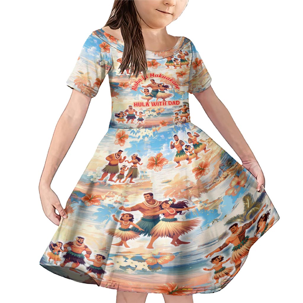 Hawaii Father's Day Family Matching Mermaid Dress and Hawaiian Shirt Hula With Dad DT02 Daughter's Dress Art - Polynesian Pride