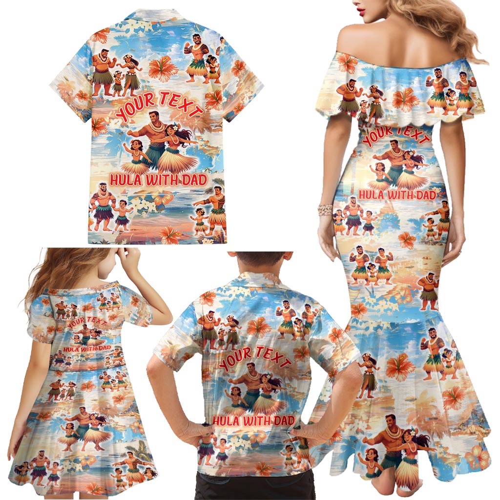 Hawaii Father's Day Family Matching Mermaid Dress and Hawaiian Shirt Hula With Dad DT02 - Polynesian Pride