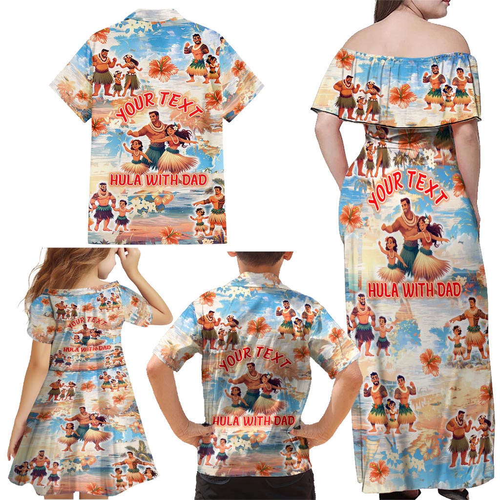 Hawaii Father's Day Family Matching Off Shoulder Maxi Dress and Hawaiian Shirt Hula With Dad DT02 - Polynesian Pride