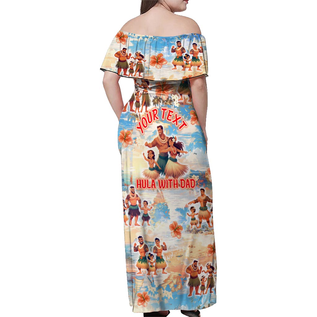 Hawaii Father's Day Family Matching Off Shoulder Maxi Dress and Hawaiian Shirt Hula With Dad DT02 - Polynesian Pride