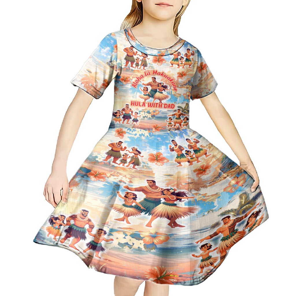 Hawaii Father's Day Kid Short Sleeve Dress Hula With Dad DT02 - Polynesian Pride