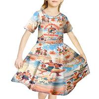 Hawaii Father's Day Kid Short Sleeve Dress Hula With Dad DT02 - Polynesian Pride