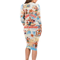 Hawaii Father's Day Long Sleeve Bodycon Dress Hula With Dad DT02 - Polynesian Pride