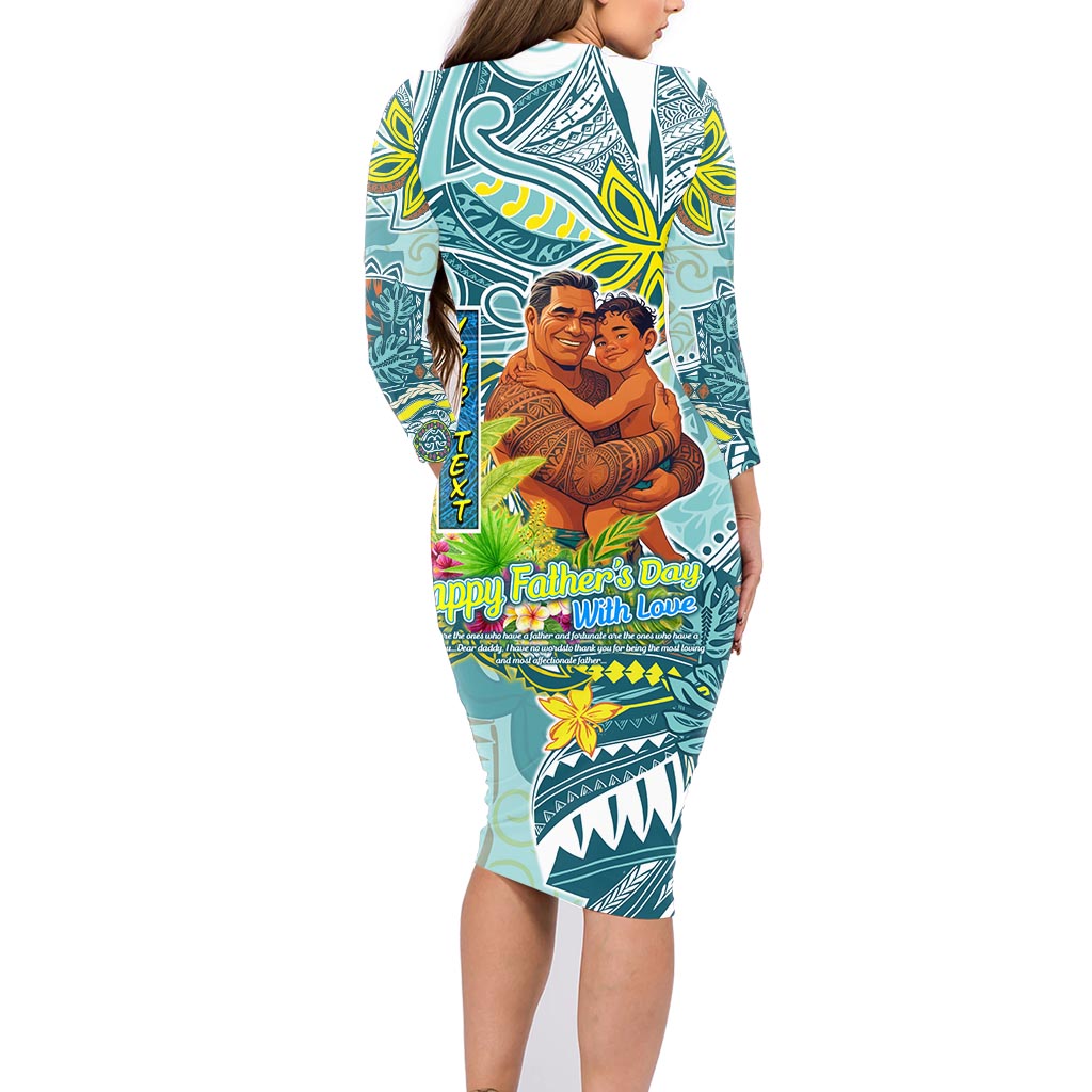Palau Father's Day Polynesia Family Matching Long Sleeve Bodycon Dress and Hawaiian Shirt Dad and Son DT02 - Polynesian Pride