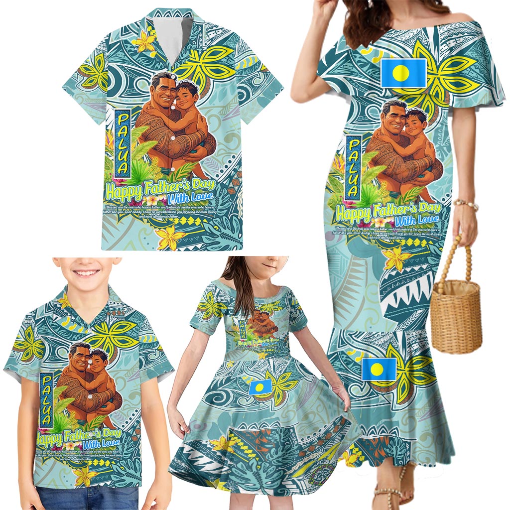 Palau Father's Day Polynesia Family Matching Mermaid Dress and Hawaiian Shirt Dad and Son DT02 - Polynesian Pride